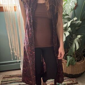 Paisley Long Vest or Button-Up Dress